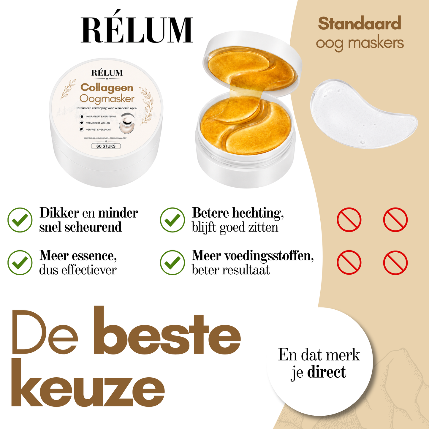 Rélum® Collageen oogmasker 60 Stuks