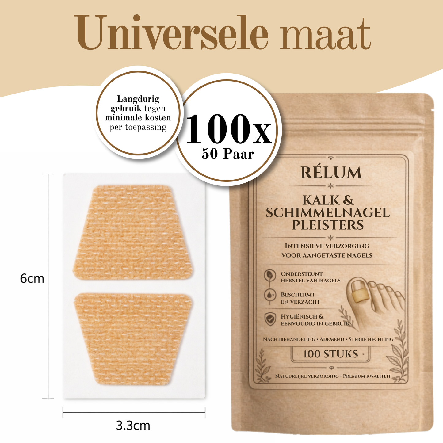 Rélum® Kalknagel Pleister 100 stuks
