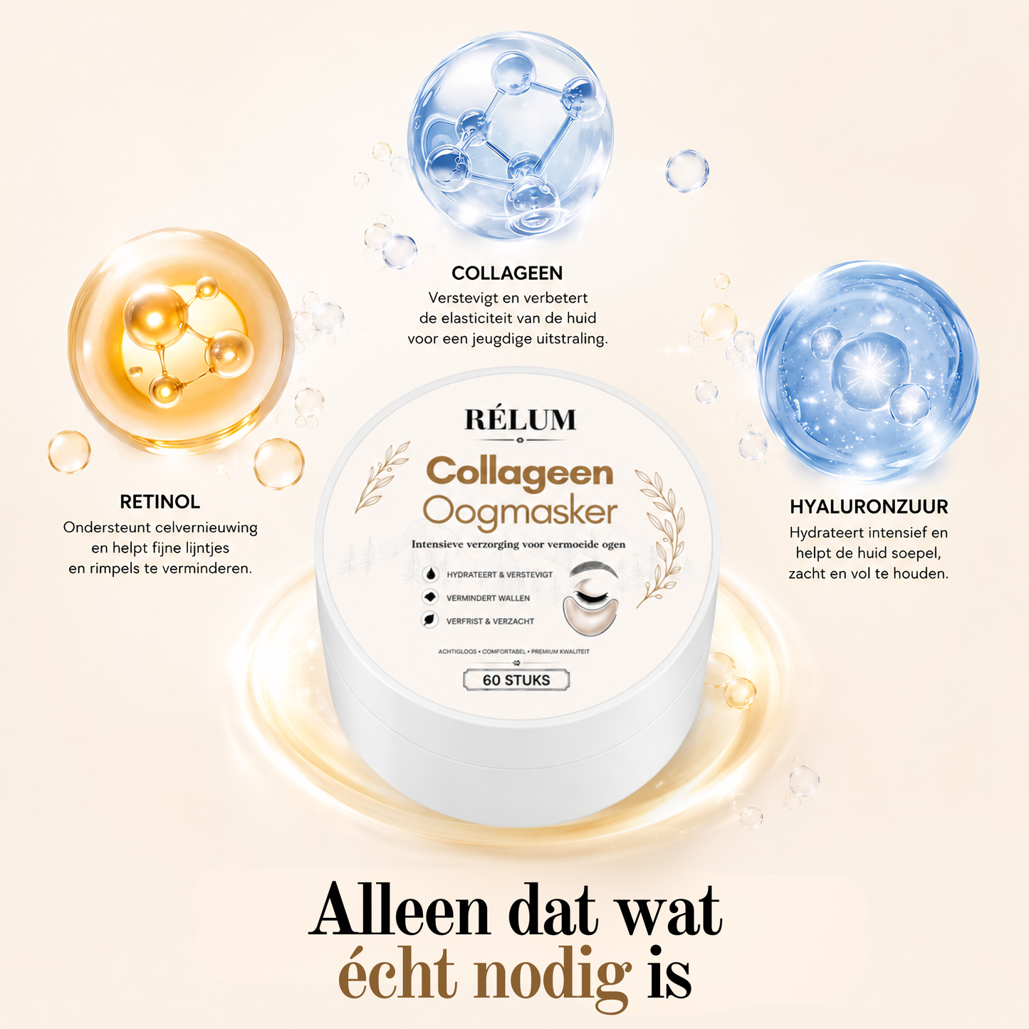 Rélum® Collageen oogmasker 60 Stuks